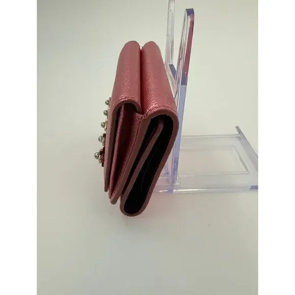 JCCW101: Jimmy Choo Compact Wallet - Metallic Pink